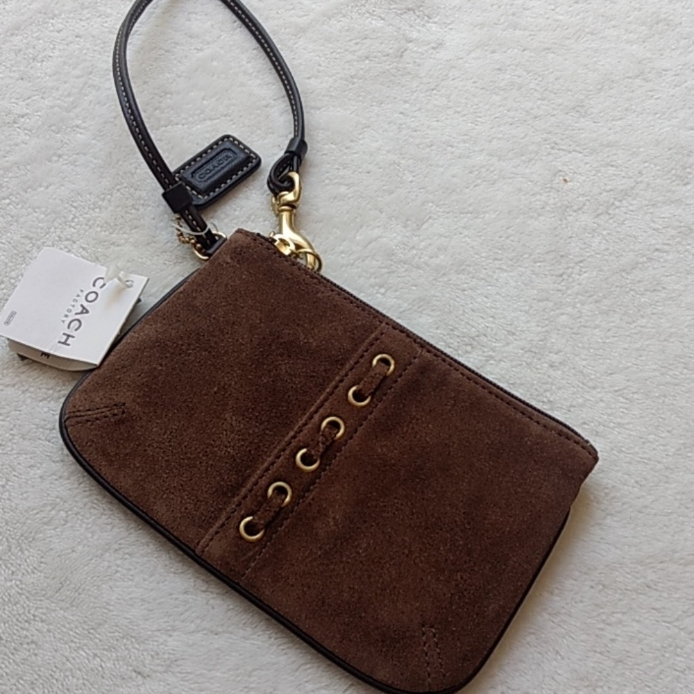 Vintage Coach Suede Lace Up Wristlet NWT